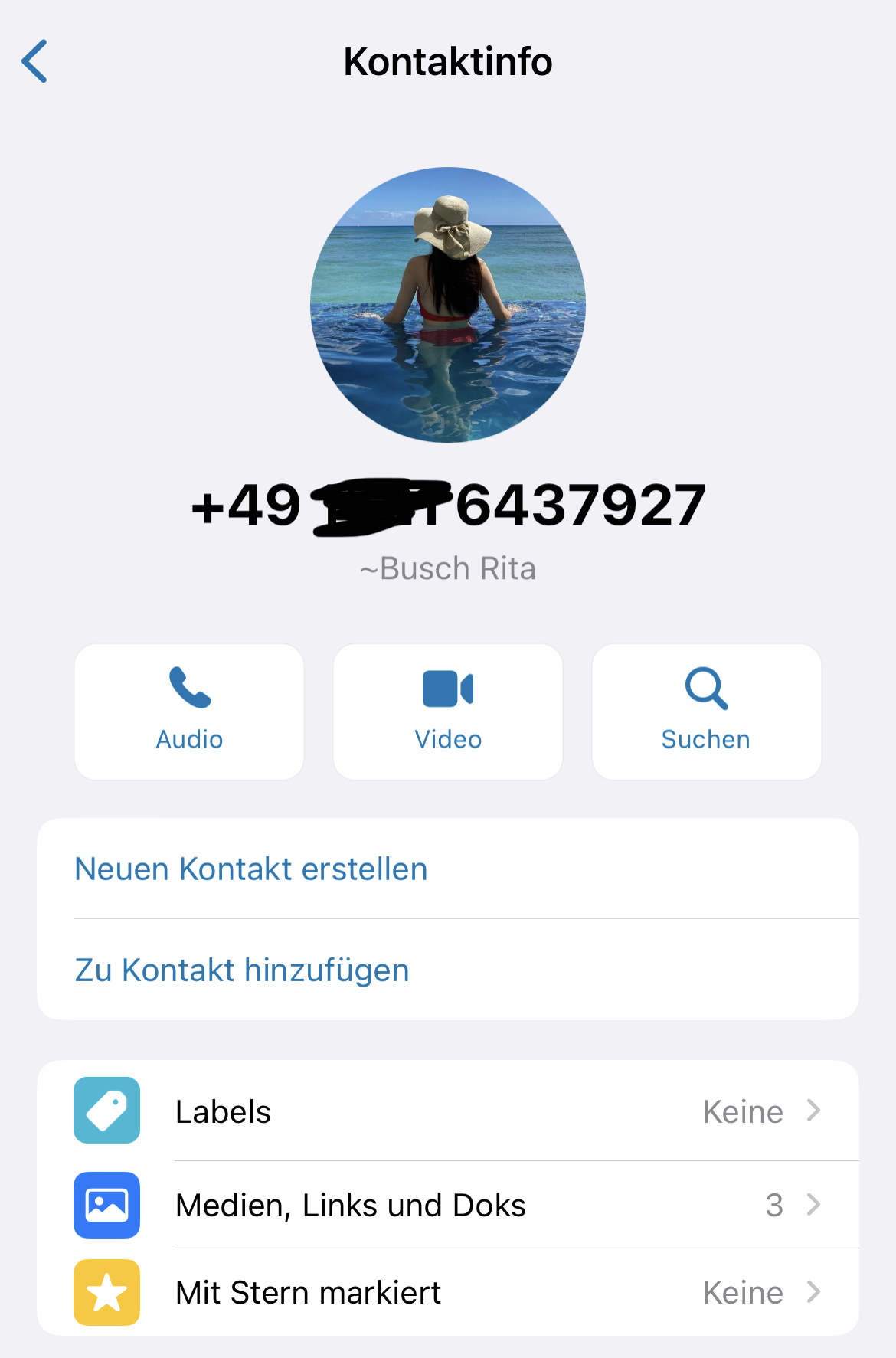 WhatsApp Falle Screenshot von einem Kontakt